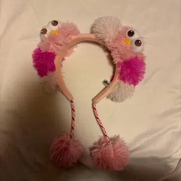 USJ 세서미 스트릿 모피 머리띠 핑크