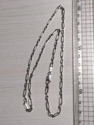 실버 925 피가로컷 팥 체인 목걸이 50cm 폭 3.3mm 10g