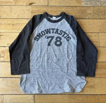 웨어하우스 래글런 T셔츠 7부 소매 침염 프린트