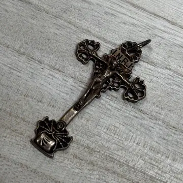 앤티크 실버 925 십자가 크로스 펜던트 TOP