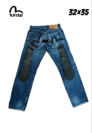 [레어] EVISU 대흑 데님 빅카모메 32 x 35