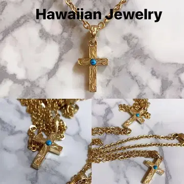 하와이안 주얼리 크로스 크로스 목걸이 터콰이즈 고급 남자 여자 남성용