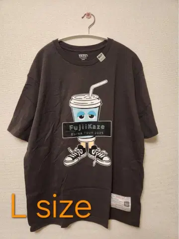 새상품급 후지이 카제 드링크 T셔츠 흑먹색 EU/NA 2025 L사이즈