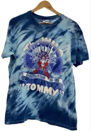 초레어 80s USA제 Hanes The Who TOMMY 타이다이 XL