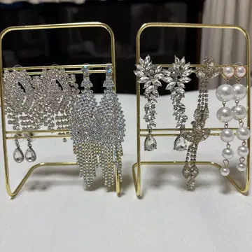 크리스탈 장식 실버 귀걸이 6개 세트 콘테스트 결혼식