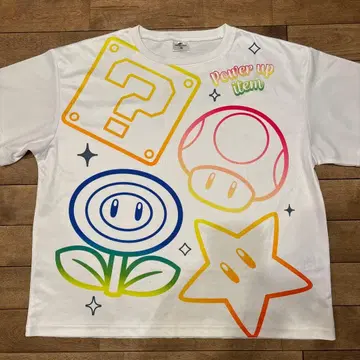 [컨디션 최상] USJ 한정판 닌텐도 월드 티셔츠 슈퍼 마리오 XL