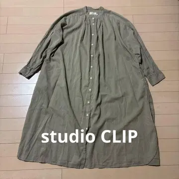 스튜디오 클립 선밸리 콜라보 코튼 100% 올리브 그린 원피스