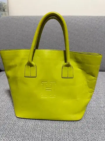 HIROFU 레어템 토트백 핸드백 가죽 라이트 그린