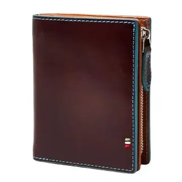 새상품 남성용 이탈리아 가죽 L자형 지퍼 지갑 (버건디)