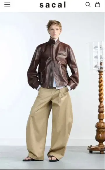 sacai 26ss A2 타입 가죽 자켓 블랙 사이즈 3