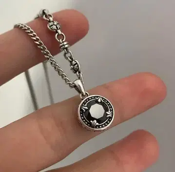 실버 925 도금 공예 블랙스톤 펜던트 목걸이 인기