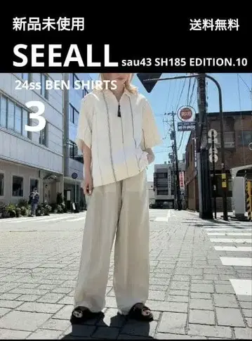 새상품 SEEALL 24ss BEN SHIRTS 하프 지퍼 반팔 셔츠 3