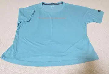 super.natural 로고 티셔츠 탁한 스카이블루