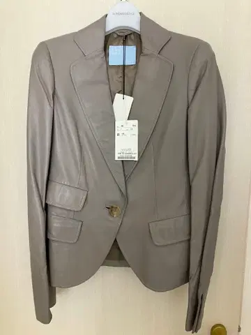 호메오스타일 가죽 싱글 버튼 자켓 그레이 38