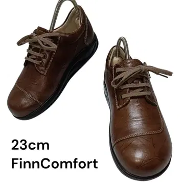 새상품급 FinnComfort 브라운 가죽 사이드 지퍼 23cm 레이스