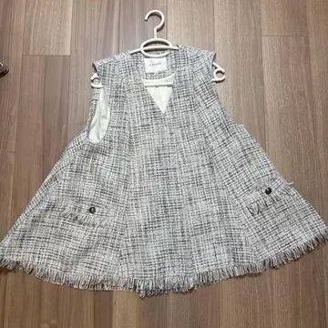 CADUNE 카와카미 모모코 콜라보 트위드 플레어 베스트 사이즈 38