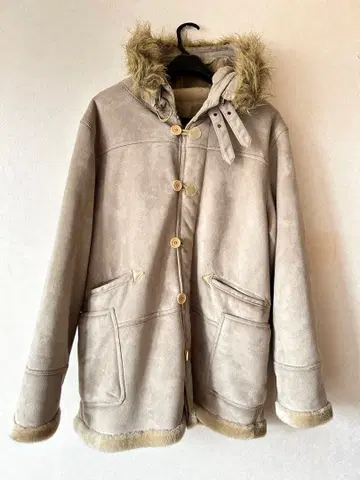 00's 헤이세이 니시노 인터내셔널 페이크 무스탕 하프 코트
