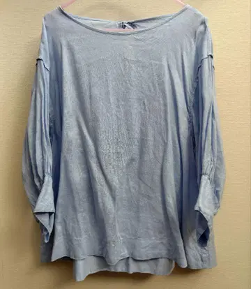 스튜디오 CLIP 린넨 100% 와이드 커프스 블라우스 색스