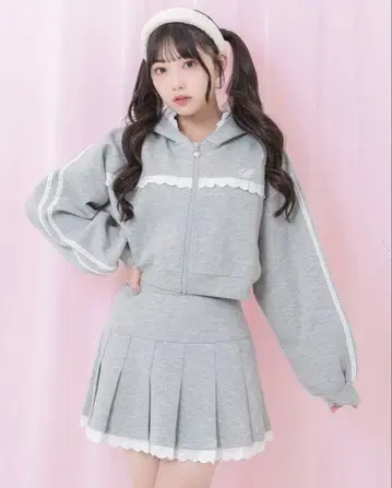 허니 시나몬 포인트 레이스 후드티 셋업