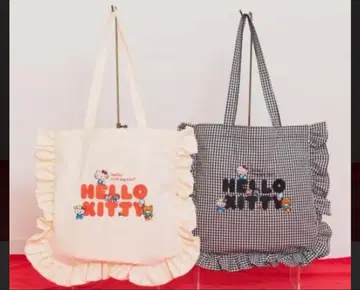 새상품 ACCOMMODE 헬로키티 깅엄 체크 토트백
