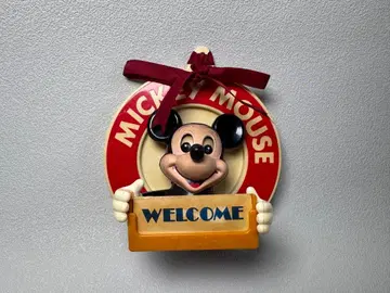 쇼와 레트로 TOMY 미키마우스 차임 부착 Welcome 플레이트 일본제