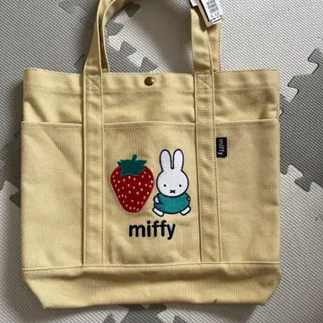 토트백 miffy 미피 A4 사이즈 대응 토트백 자수 딸기