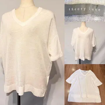 theory luxe 띠어리 럭스 린넨 레이온 V넥 니트탑