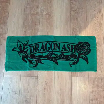 DRAGON ASH 타월 그린 컬러 꽃무늬