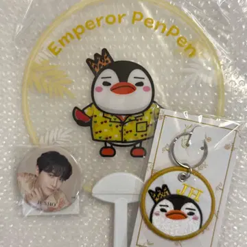 2PM 준호 펭귄 클리어 부채 자수 키링