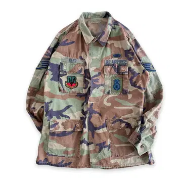 U.S.AIR FORCE BDU 자켓 우드랜드 카모 L-L 트윌