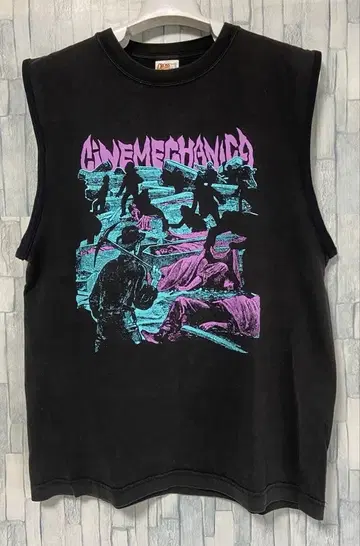 Cinemechanica 시네메카니카 프린트 리메이크 민소매 반팔 티