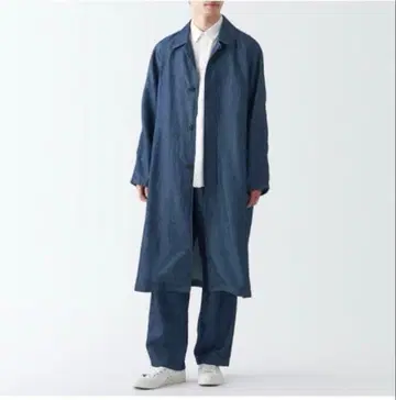 무인 라미 코튼 데님 코트 XL