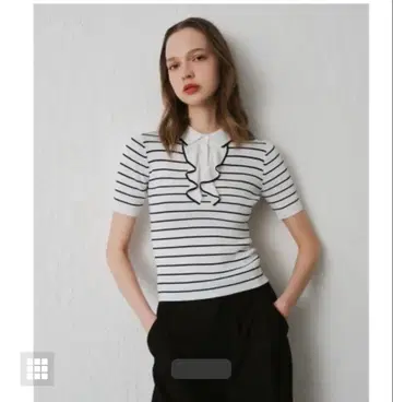 [ LOULOU WILLOUGHBY ] 리브 폴로 니트 보더