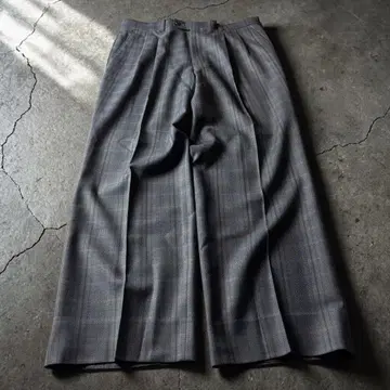 Lakeland 체크 슬랙스 그레이 빈티지 2턱 W88