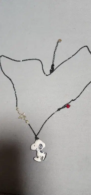 스누피 목걸이 별 모양 참 포함