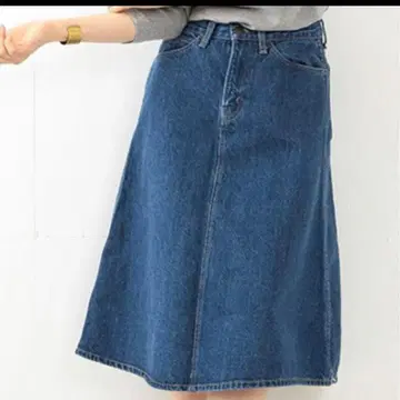 orSlow 데님 플레어 스커트 인디고 블루 S