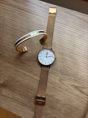 다니엘 웰링턴 손목시계 뱅글 세트 골드