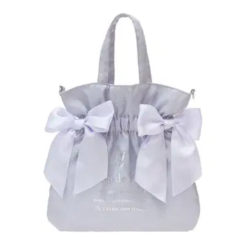 메종 드 플뢰르 샤이니 더블 리본 2Way 토트백 그레이쉬 블루