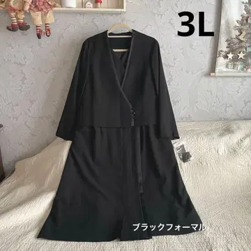 *새상품 빅 사이즈* 3L 블랙 포멀 원피스*상복 관혼상제 호쿠리쿠