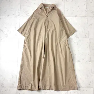 그랑마마도터 F 코튼 셔츠 원피스 스키퍼 반팔 베이지