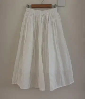 MUJI 무인양품 강연 보일 개더 스커트 S 오프화이트 2025 모델