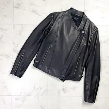 새상품급 띠어리 램 가죽 라이더 자켓 아우터 총 안감 블랙 S*OD624