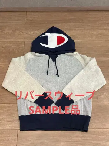 Champion 리버스 위브 후드티 짧은 기장 후드 로고 SAMPLE