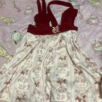 서스펜더 토끼 귀 토끼 스커트