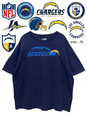 NFL 로스앤젤레스 차저스 T셔츠 XL 네이비 USA 구제 의류