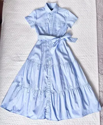 폴로 랄프로렌 반팔 셔츠 드레스 스카이블루