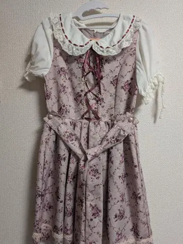 새상품급 앙크루즈 꽃무늬 반팔 원피스