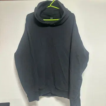 UNIQO 블랙 XL 후드 부착 후드티