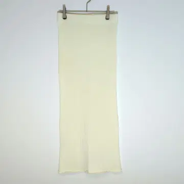 DouDou 리브 니트 롱 스커트 아이보리 F