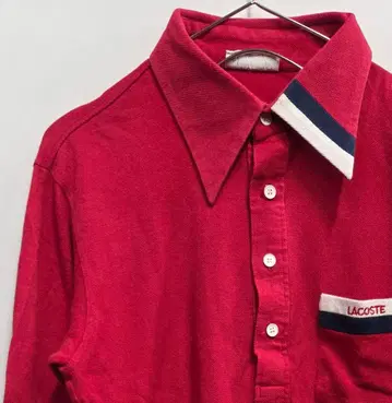 LACOSTE 레드 피케 셔츠 긴팔